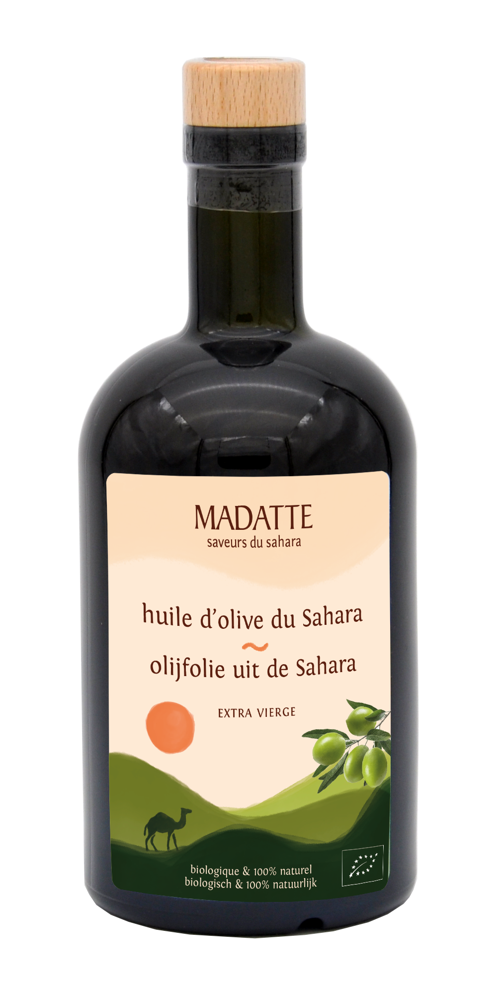 Huile d’olive vierge extra du Sahara (Bio) / Olijfolie extra vierge uit de Sahara, Algerije / 500ml