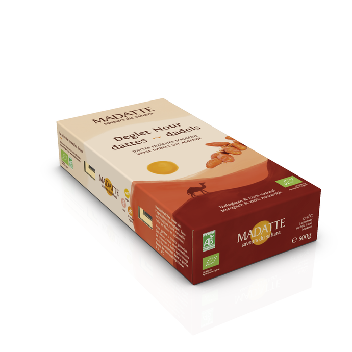 Dattes fraîches sur branchettes (Bio) Verse dadels op tak / Deglet Nour Algérie 500g