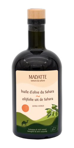 Huile d’olive vierge extra du Sahara (Bio) / Olijfolie extra vierge uit de Sahara, Algerije / 500ml