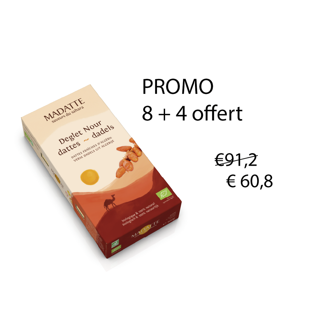 Dattes fraîches en branchettes  (Bio) Verse dadels met tak /Deglet Nour Algérie 12x500g